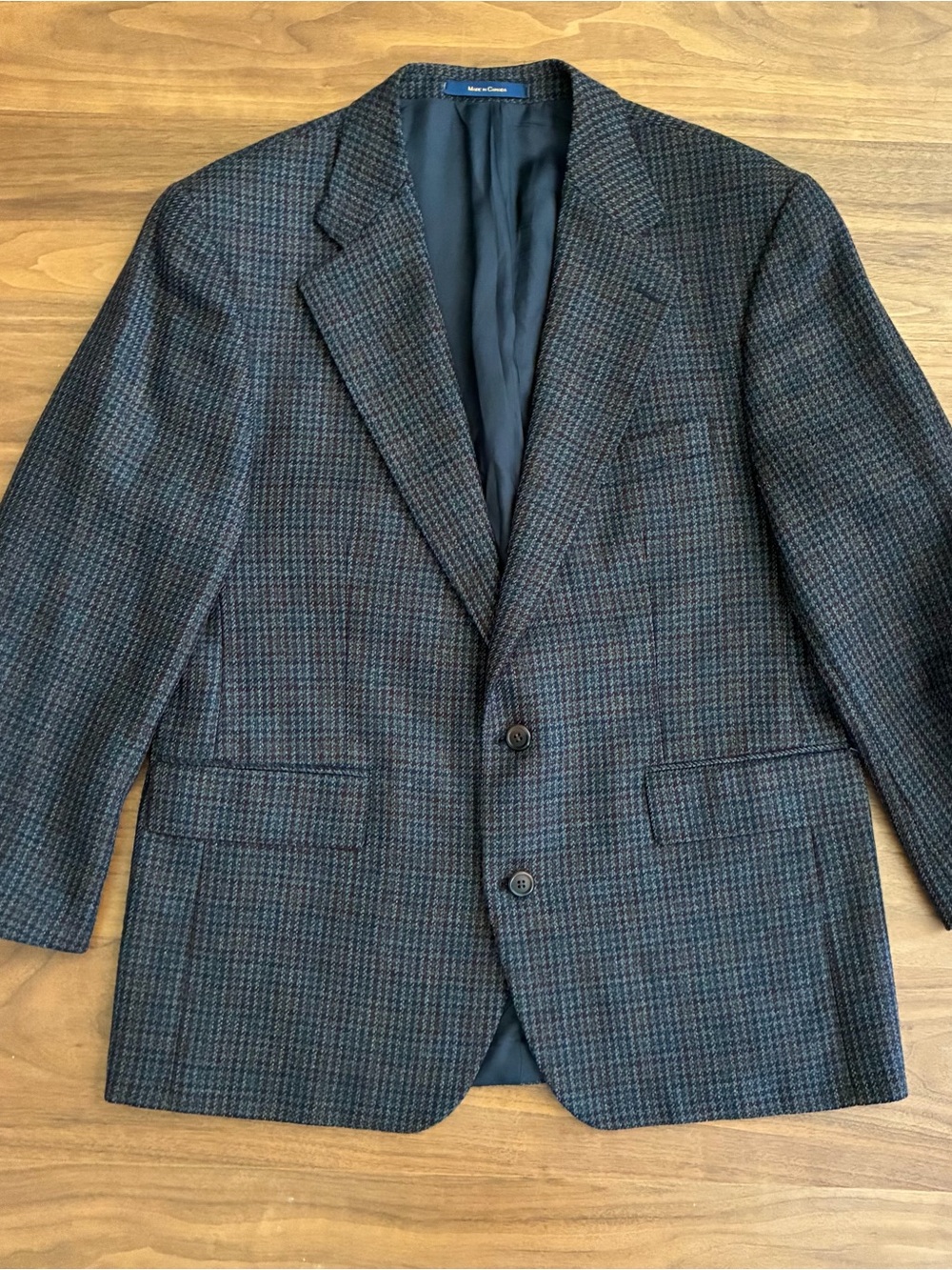 Ralph Lauren Blue & Brown Houndstooth Blazer